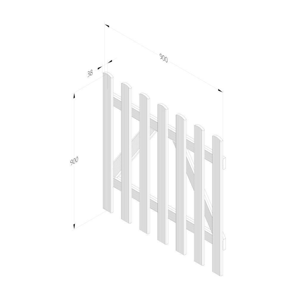 Forest Garden Grooved Pale Gate – 3ft 5013053189986 2